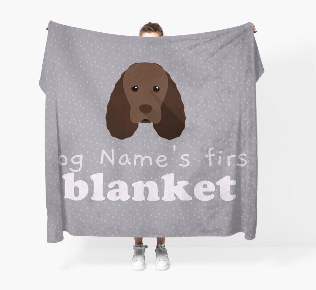 'Dog's First Blanket' - Personalised {breedFullName} Throw Blanket