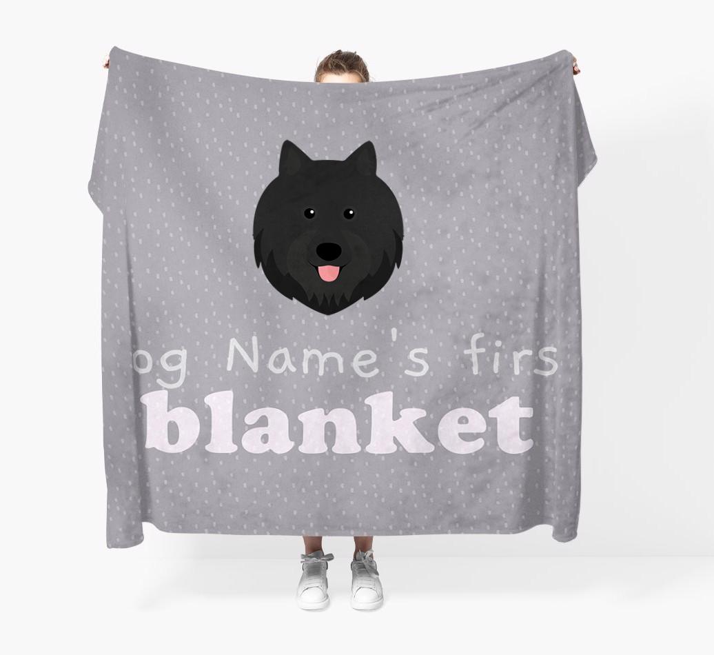'Dog's First Blanket' - Personalised {breedFullName} Throw Blanket
