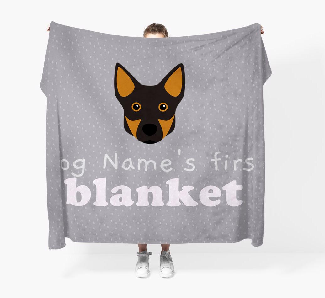 'Dog's First Blanket' - Personalised {breedFullName} Throw Blanket