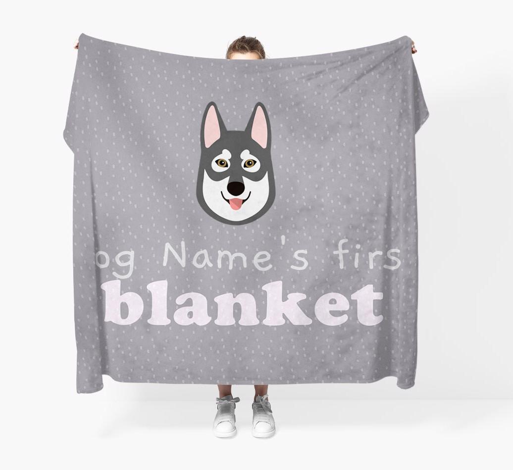 'Dog's First Blanket' - Personalised {breedFullName} Throw Blanket