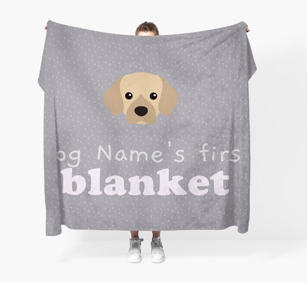 'Dog's First Blanket' - Personalised {breedFullName} Throw Blanket