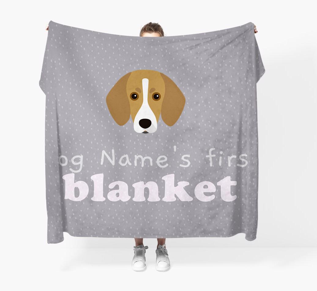 'Dog's First Blanket' - Personalised {breedFullName} Throw Blanket