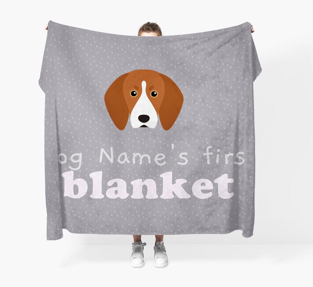 'Dog's First Blanket' - Personalised {breedFullName} Throw Blanket