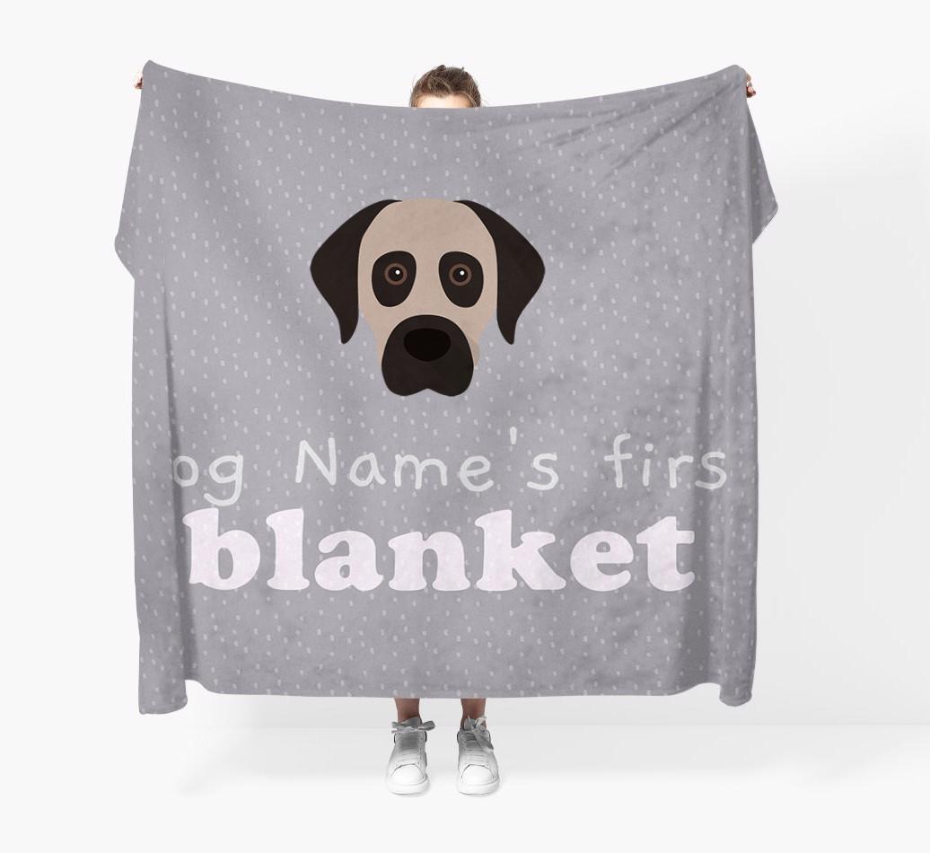 'Dog's First Blanket' - Personalised {breedFullName} Throw Blanket