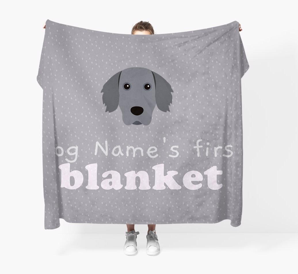 'Dog's First Blanket' - Personalised {breedFullName} Throw Blanket