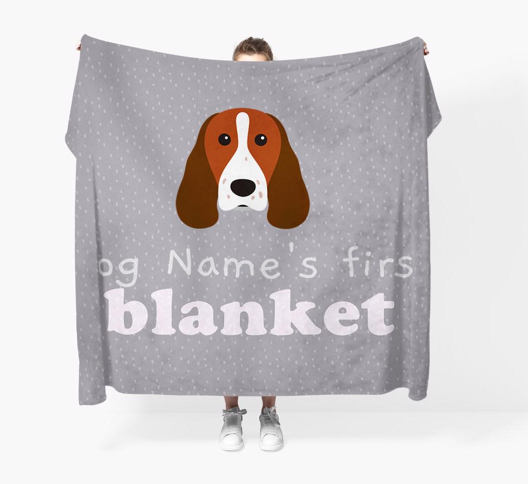 'Dog's First Blanket' - Personalised {breedFullName} Throw Blanket