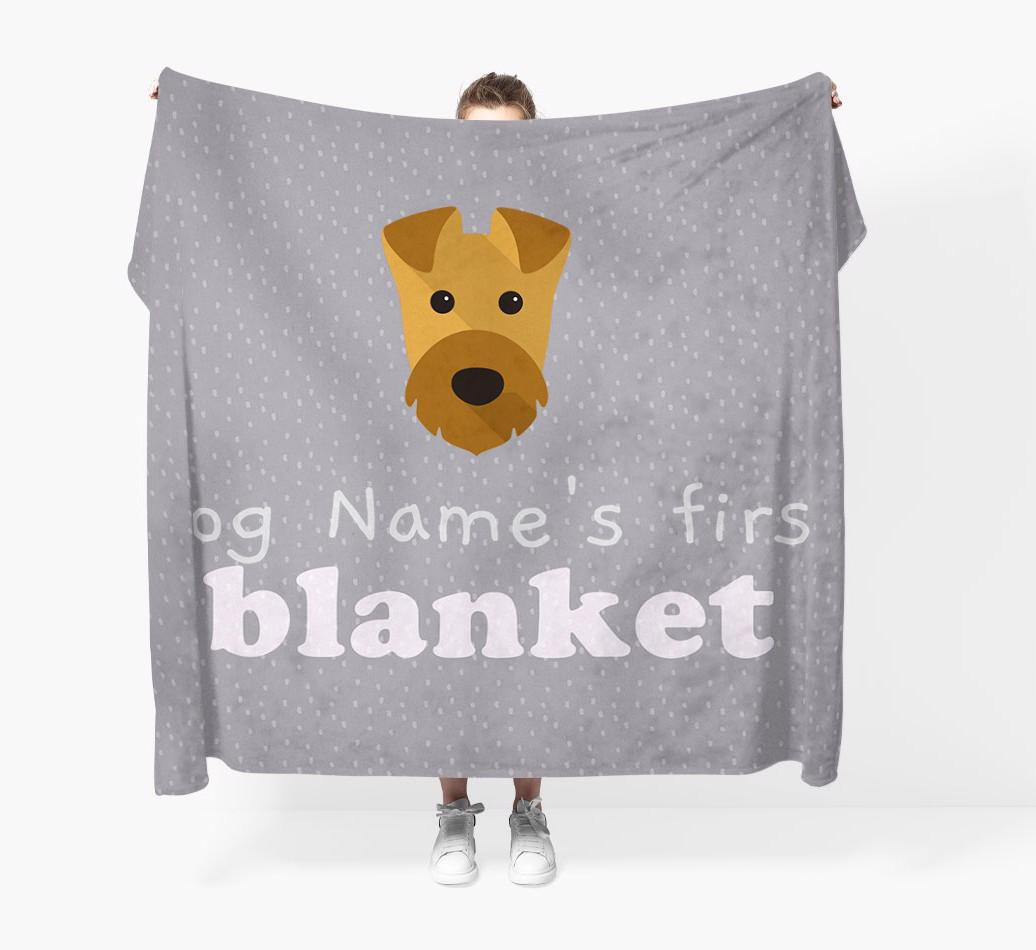 'Dog's First Blanket' - Personalised {breedFullName} Throw Blanket