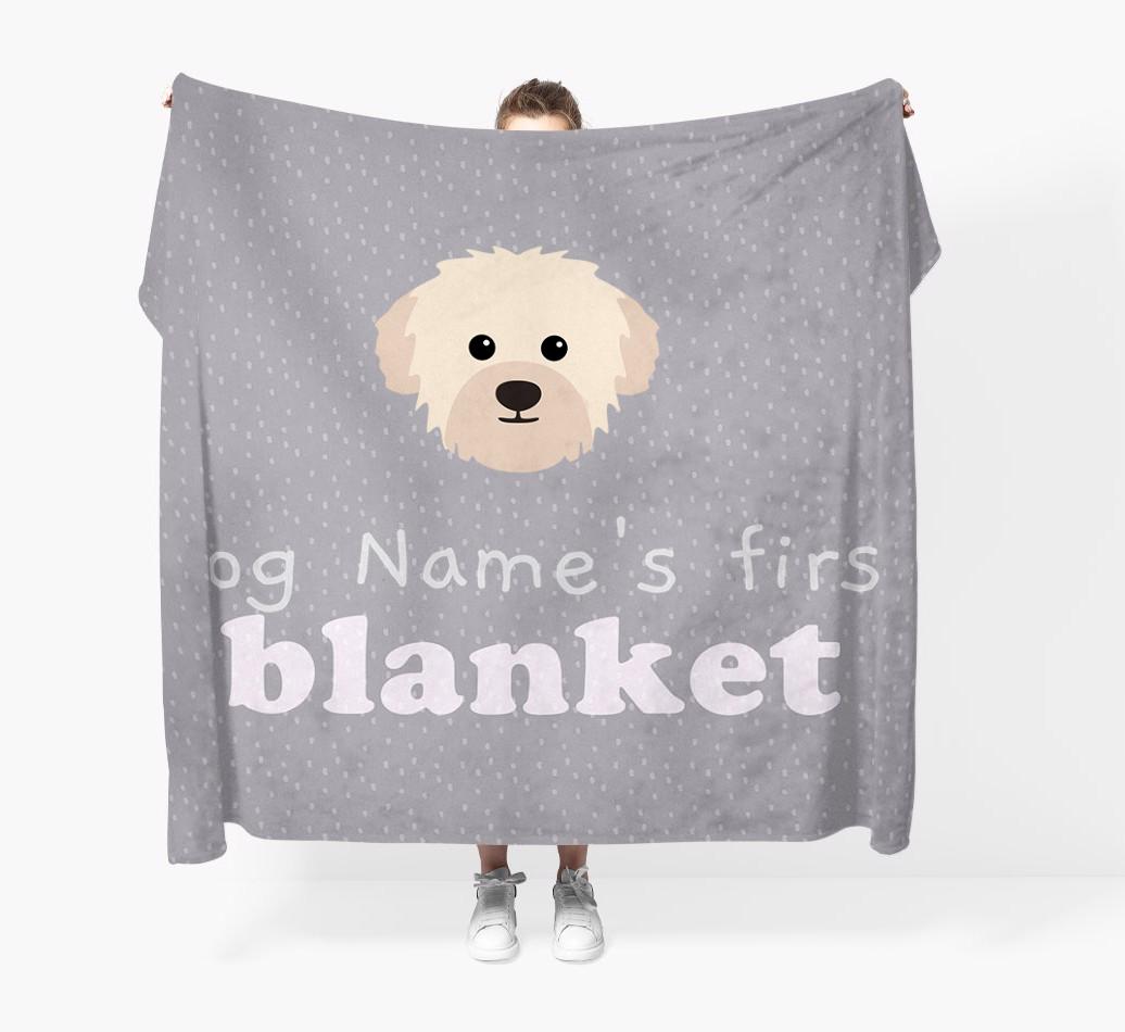 'Dog's First Blanket' - Personalised {breedFullName} Throw Blanket
