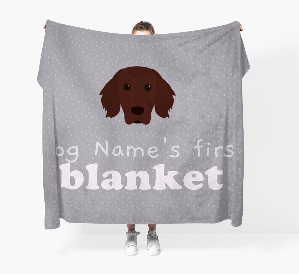 'Dog's First Blanket' - Personalised {breedFullName} Throw Blanket