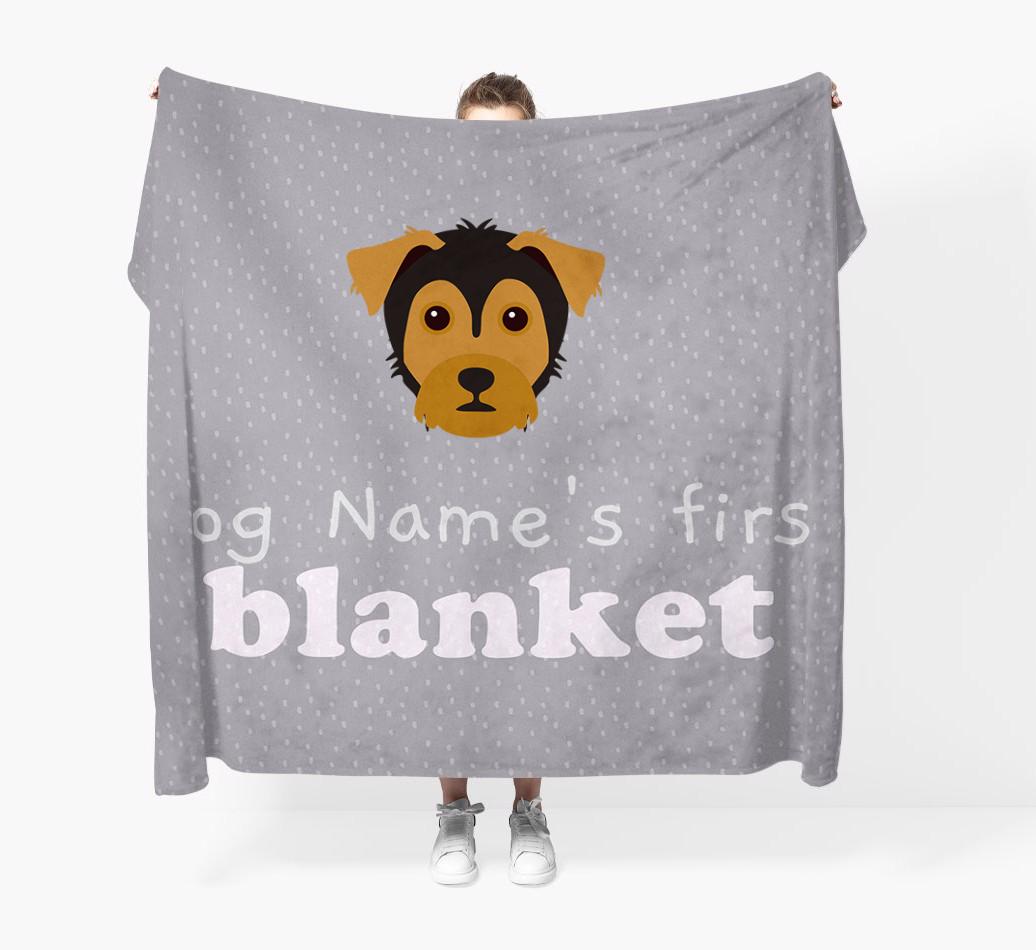 'Dog's First Blanket' - Personalised {breedFullName} Throw Blanket