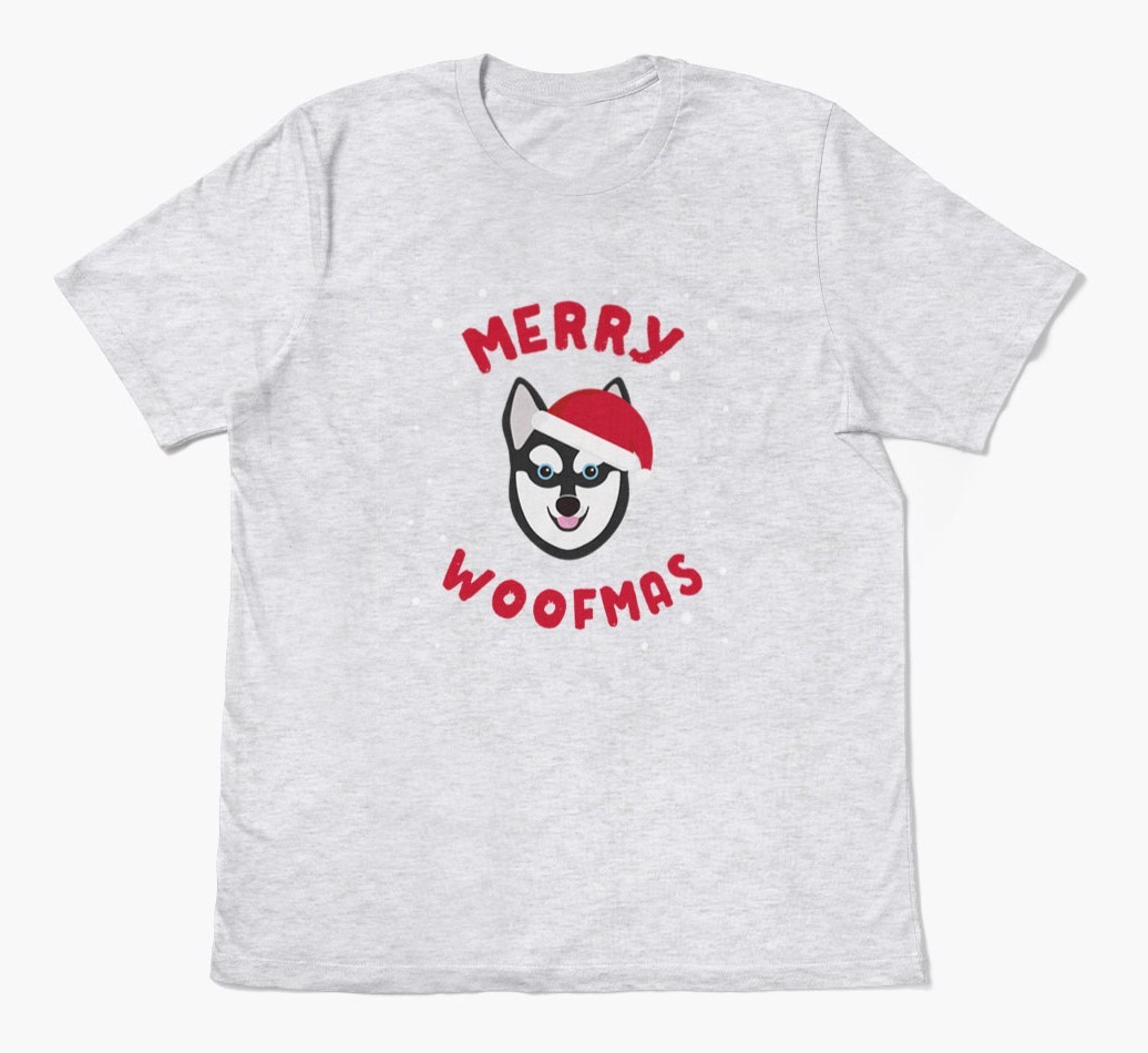 'Merry Woofmas' - Personalized {breedFullName} Adult T-Shirt