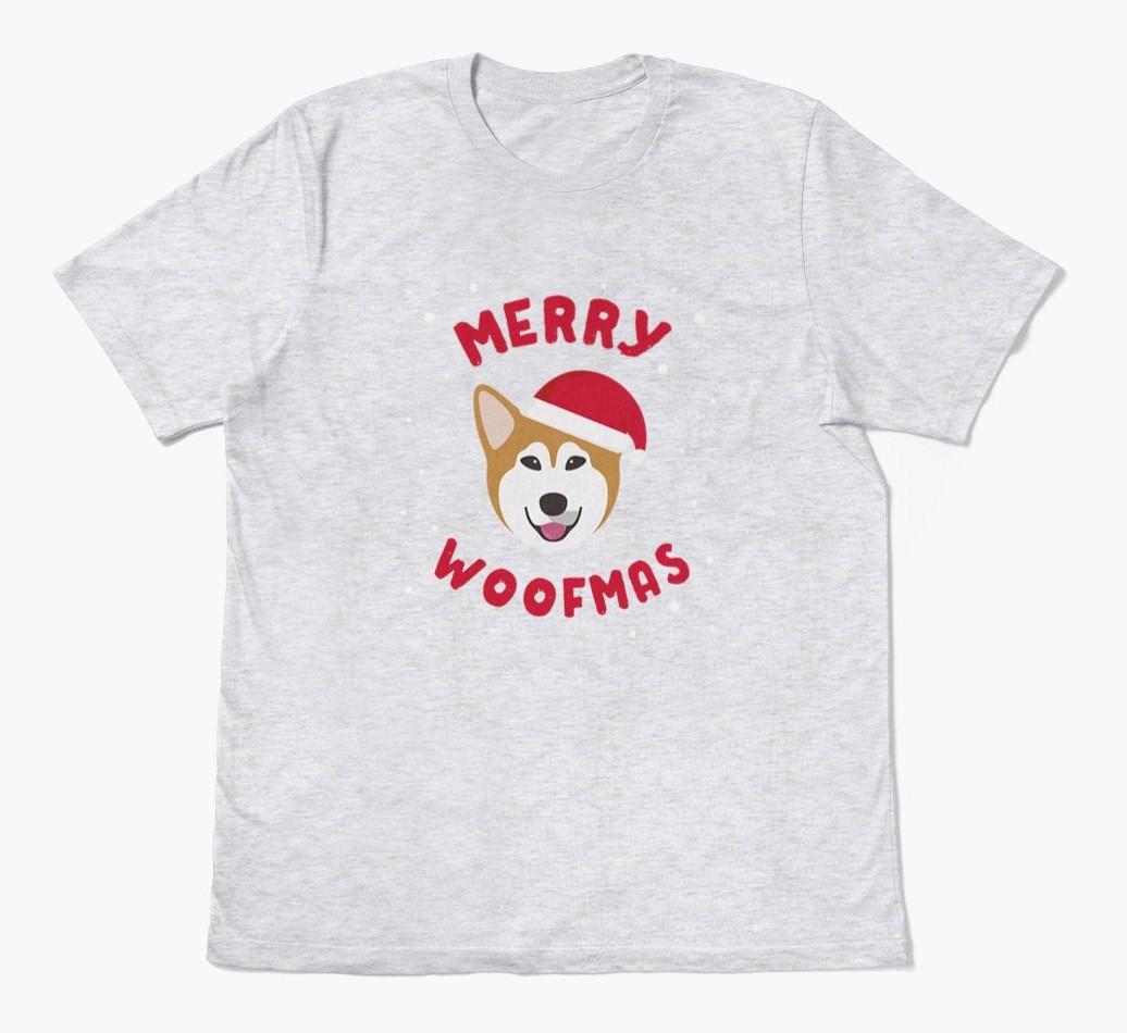 'Merry Woofmas' - Personalized {breedFullName} Adult T-Shirt