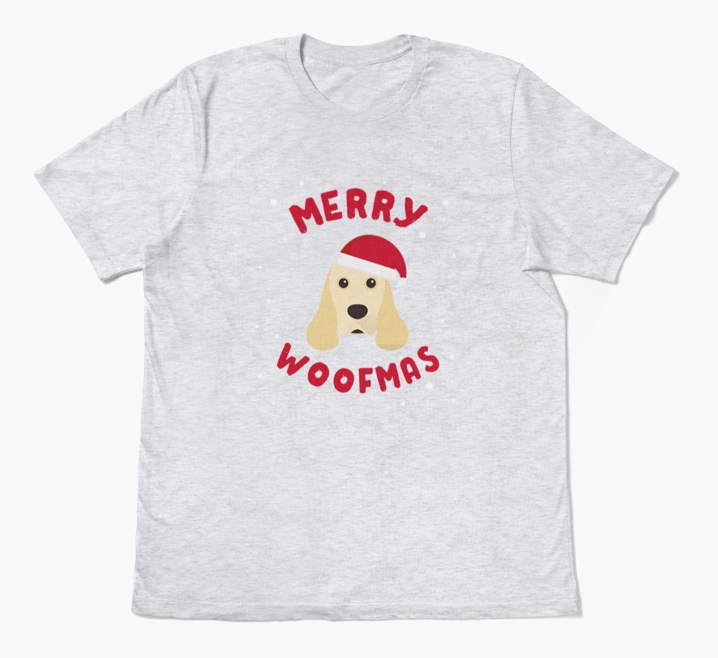 'Merry Woofmas' - Personalized {breedFullName} Adult T-Shirt