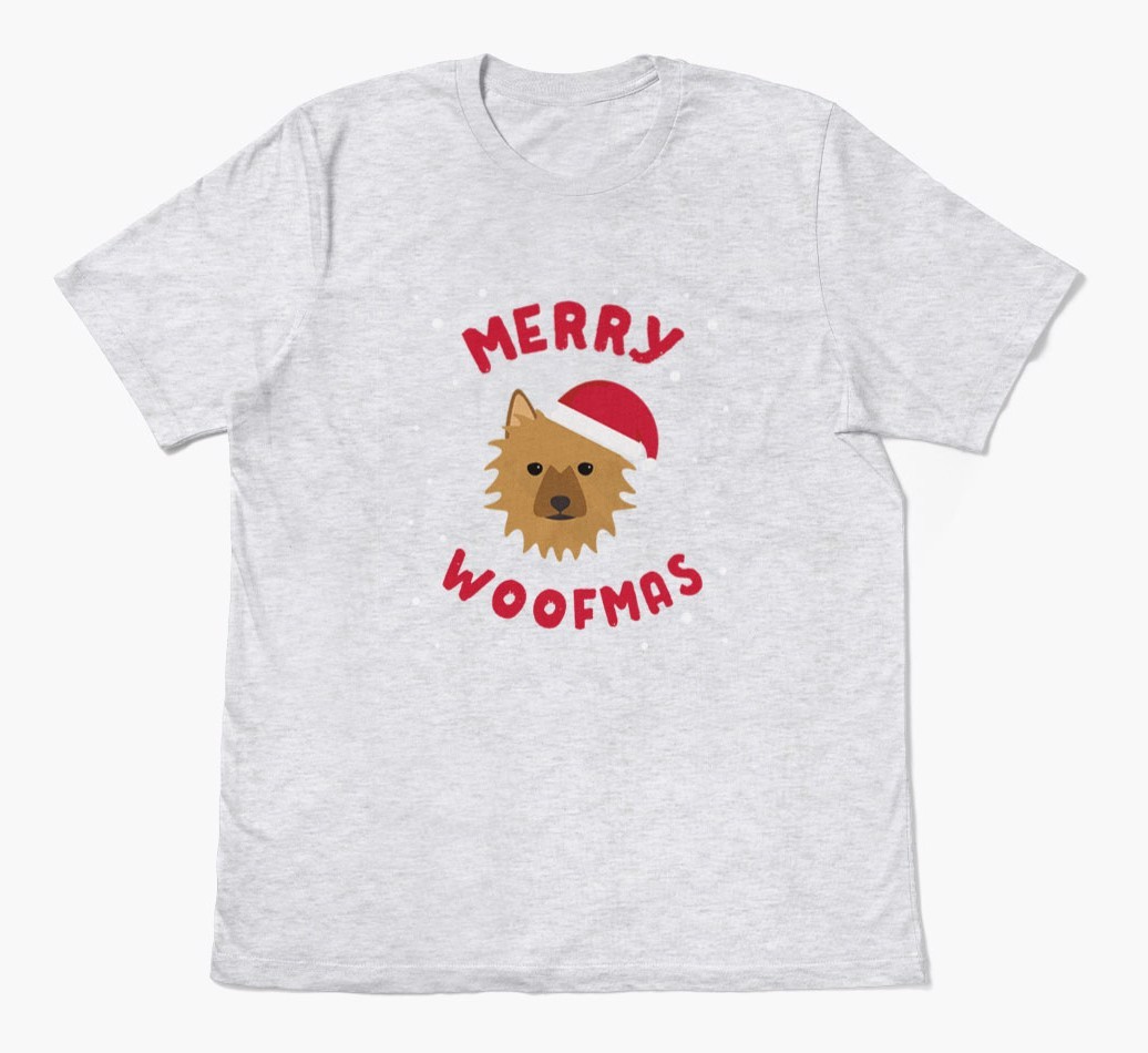 'Merry Woofmas' - Personalized {breedFullName} Adult T-Shirt
