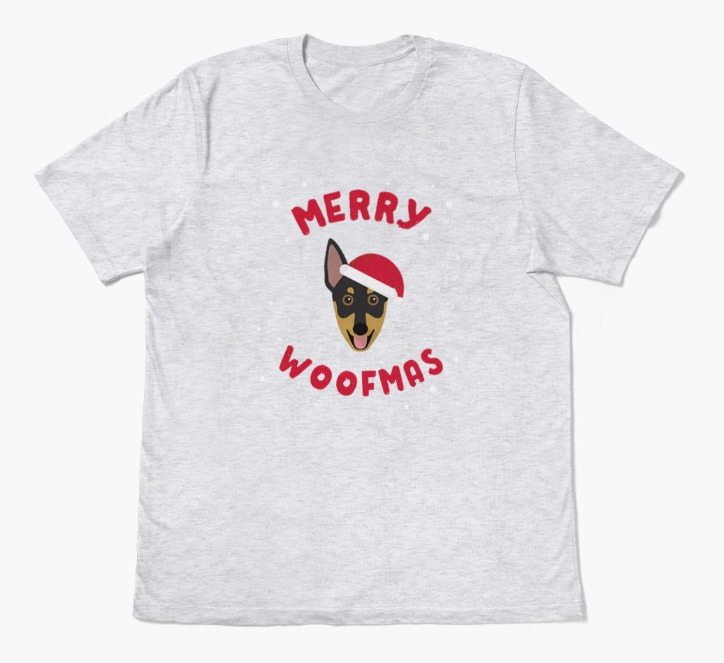 'Merry Woofmas' - Personalized {breedFullName} Adult T-Shirt