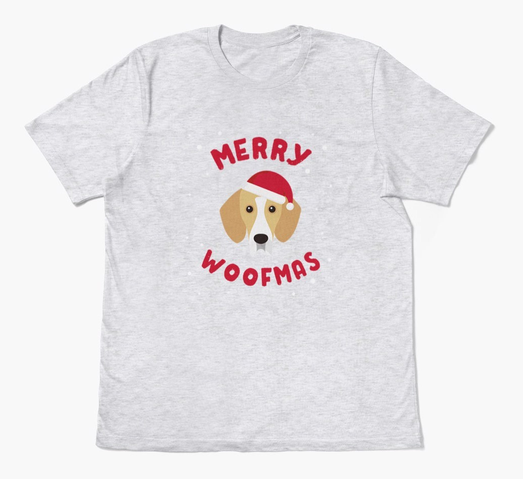 'Merry Woofmas' - Personalized {breedFullName} Adult T-Shirt