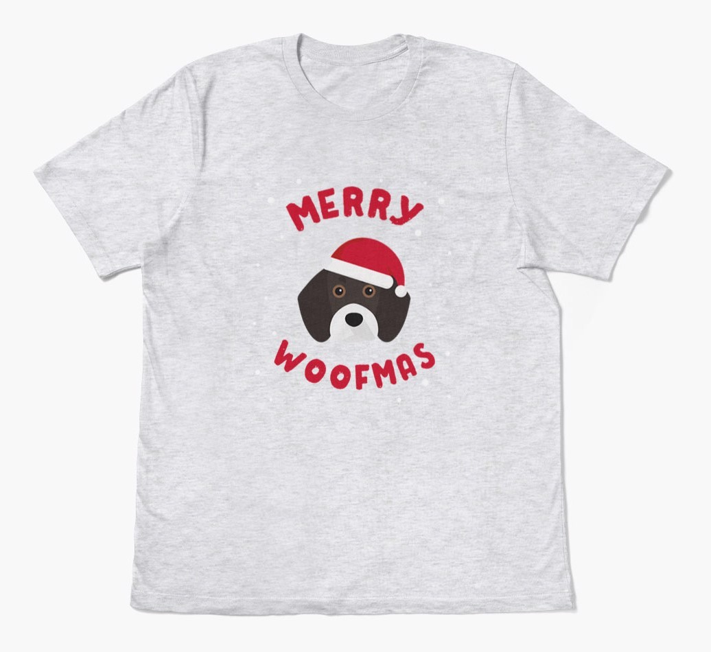 'Merry Woofmas' - Personalised {breedFullName} Adult T-Shirt