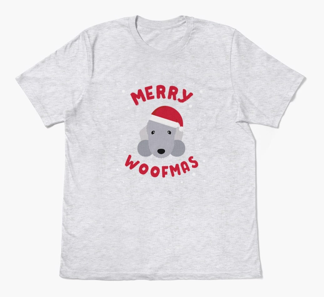 'Merry Woofmas' - Personalized {breedFullName} Adult T-Shirt