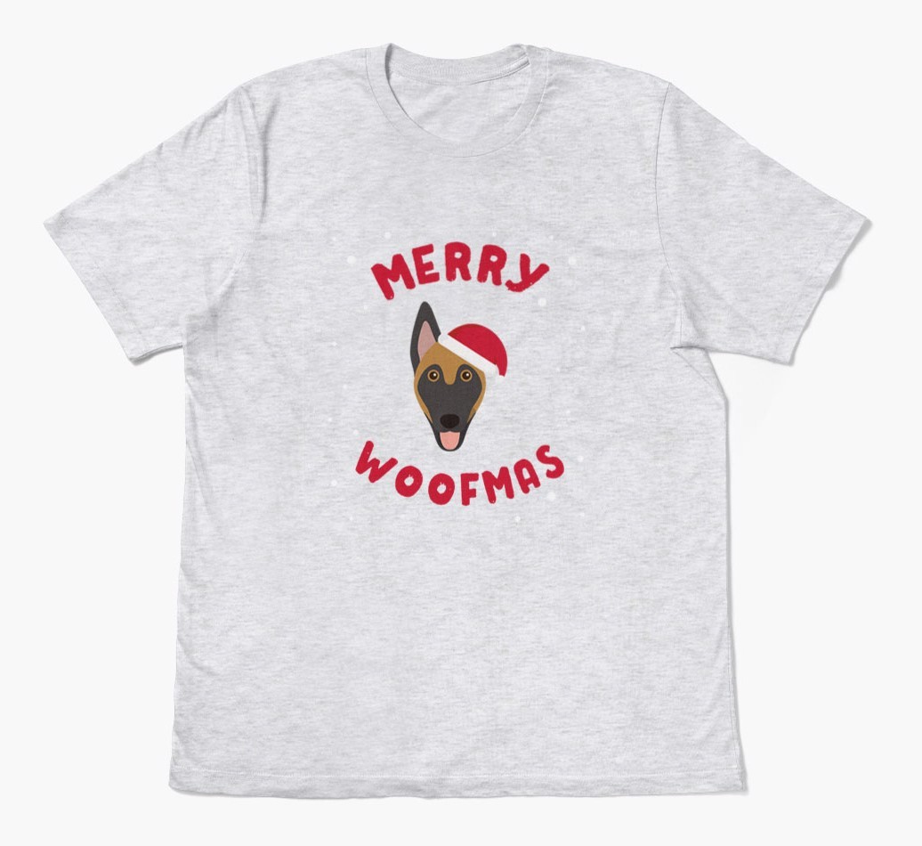'Merry Woofmas' - Personalized {breedFullName} Adult T-Shirt