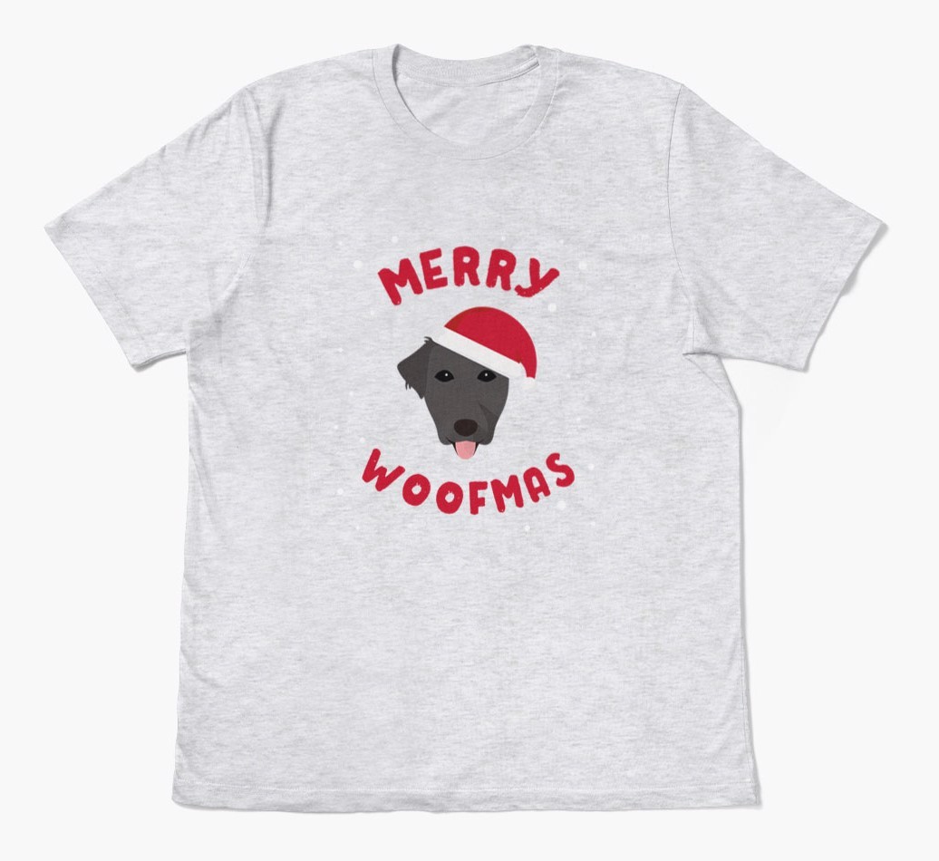 'Merry Woofmas' - Personalized {breedFullName} Adult T-Shirt