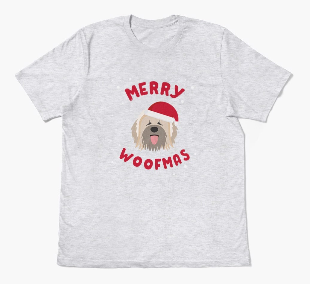 'Merry Woofmas' - Personalized {breedFullName} Adult T-Shirt