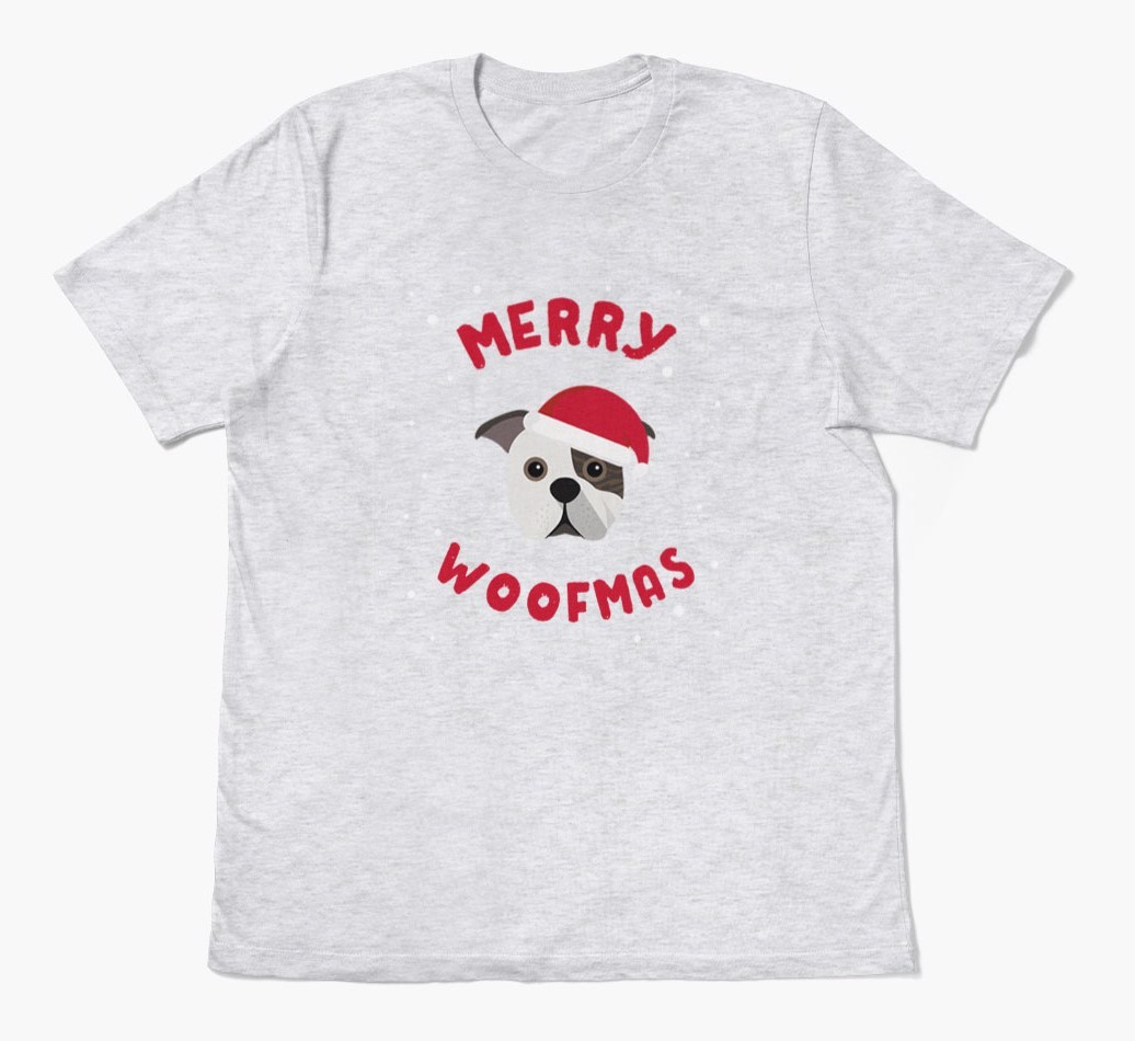 'Merry Woofmas' - Personalized {breedFullName} Adult T-Shirt