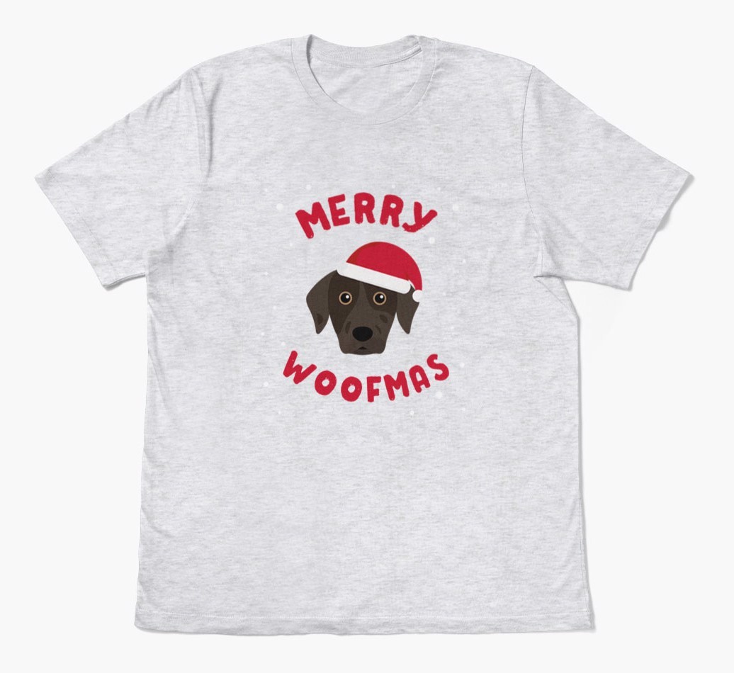 'Merry Woofmas' - Personalised {breedFullName} Adult T-Shirt
