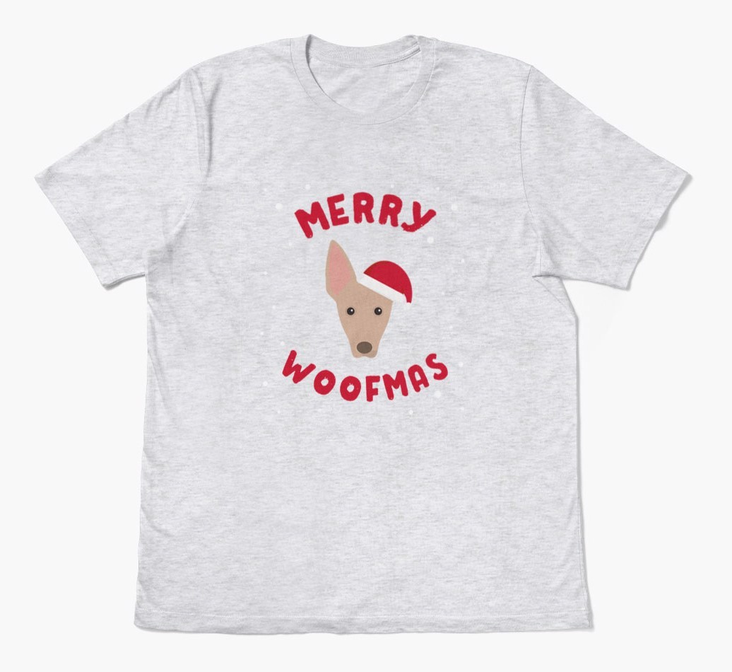 'Merry Woofmas' - Personalized {breedFullName} Adult T-Shirt