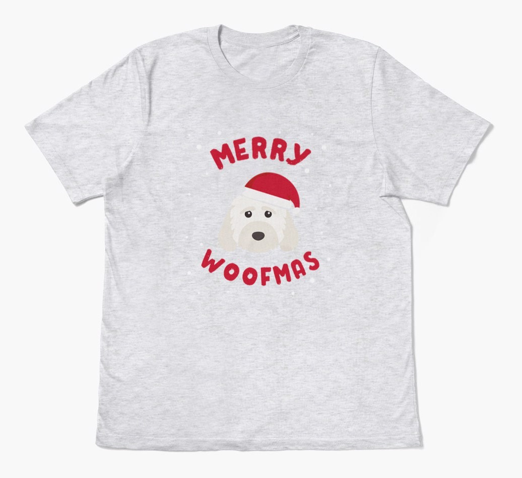 'Merry Woofmas' - Personalized {breedFullName} Adult T-Shirt