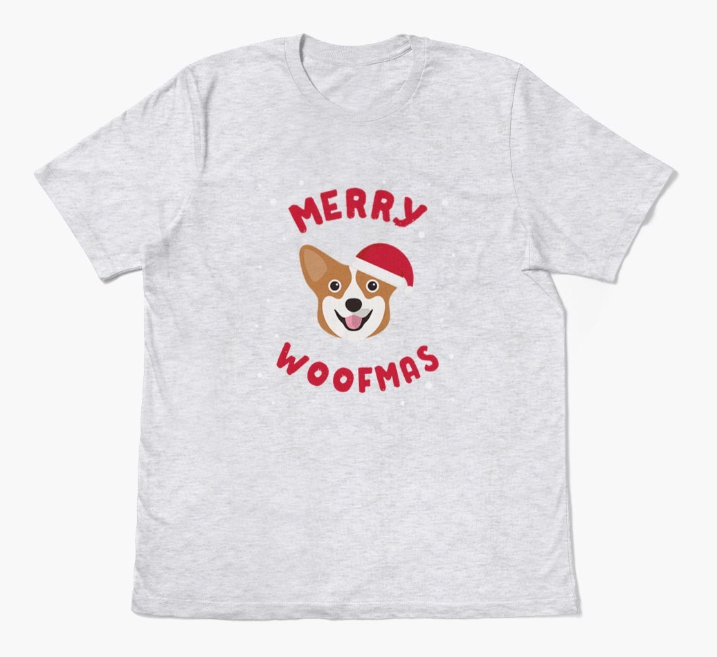 'Merry Woofmas' - Personalized {breedFullName} Adult T-Shirt