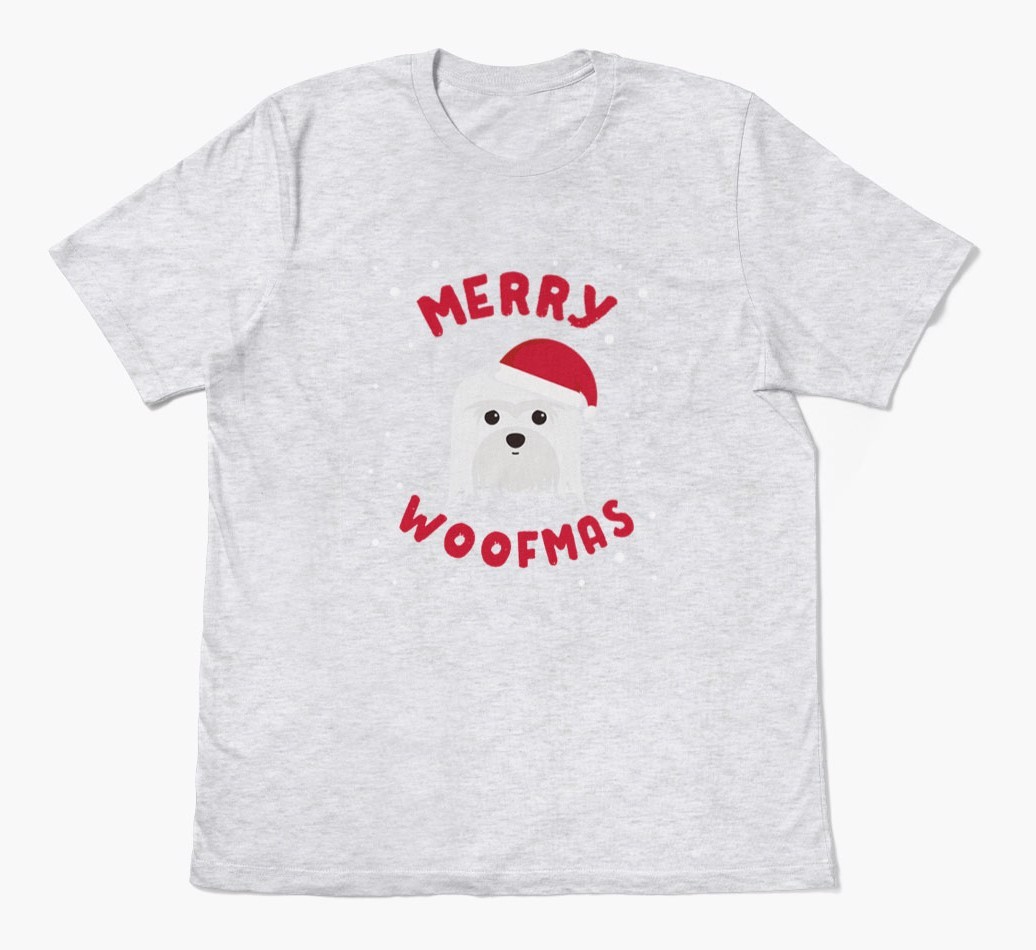 'Merry Woofmas' - Personalised {breedFullName} Adult T-Shirt