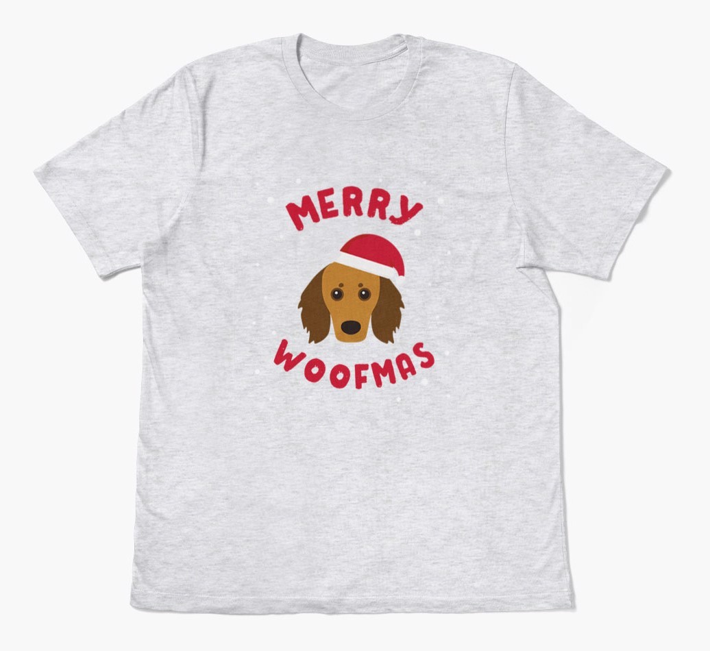 'Merry Woofmas' - Personalised {breedFullName} Adult T-Shirt