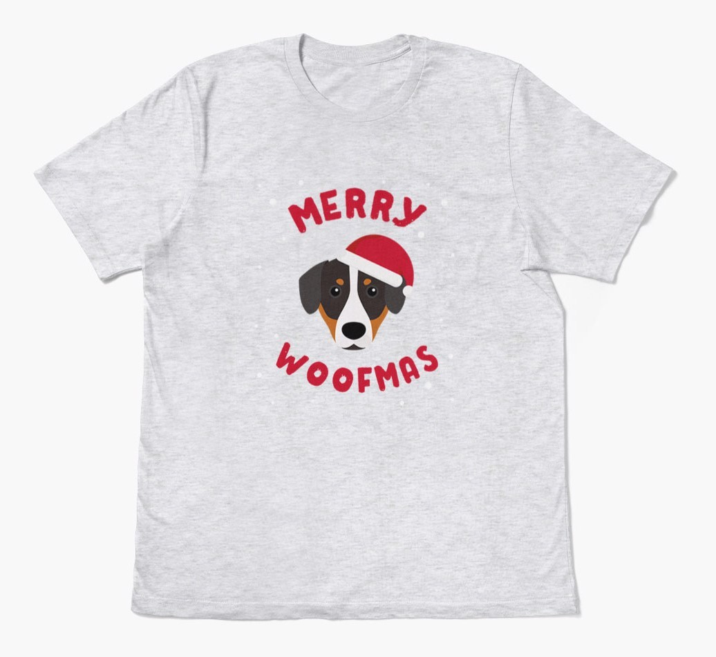 'Merry Woofmas' - Personalized {breedFullName} Adult T-Shirt