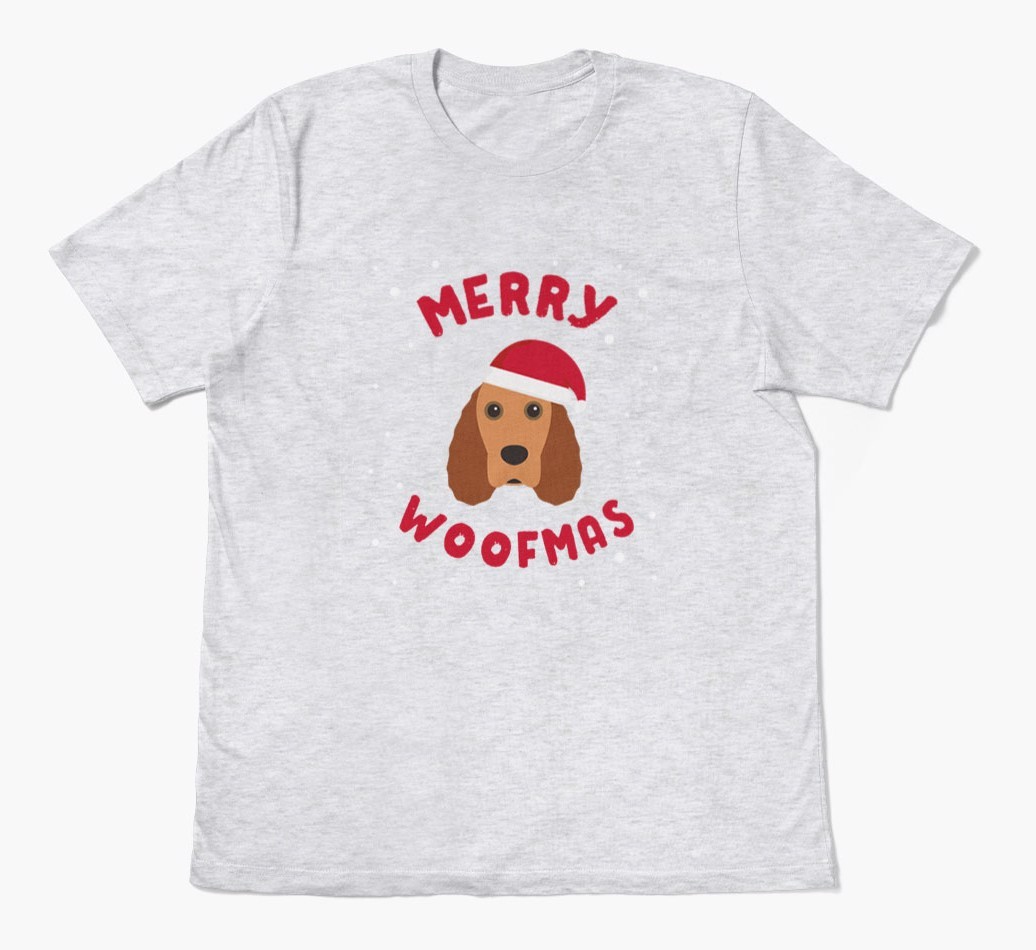 'Merry Woofmas' - Personalized {breedFullName} Adult T-Shirt