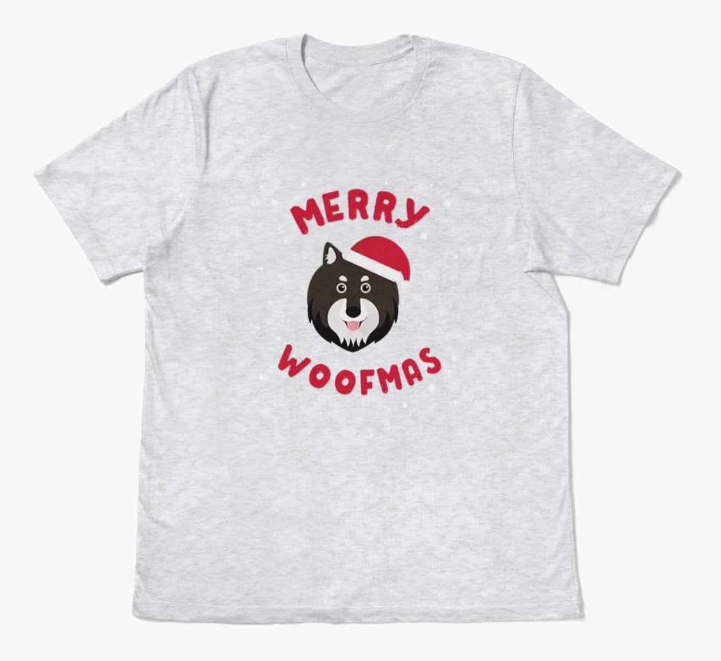 'Merry Woofmas' - Personalized {breedFullName} Adult T-Shirt