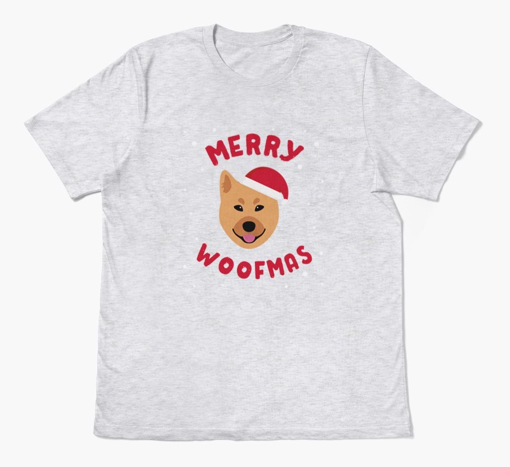 'Merry Woofmas' - Personalized {breedFullName} Adult T-Shirt