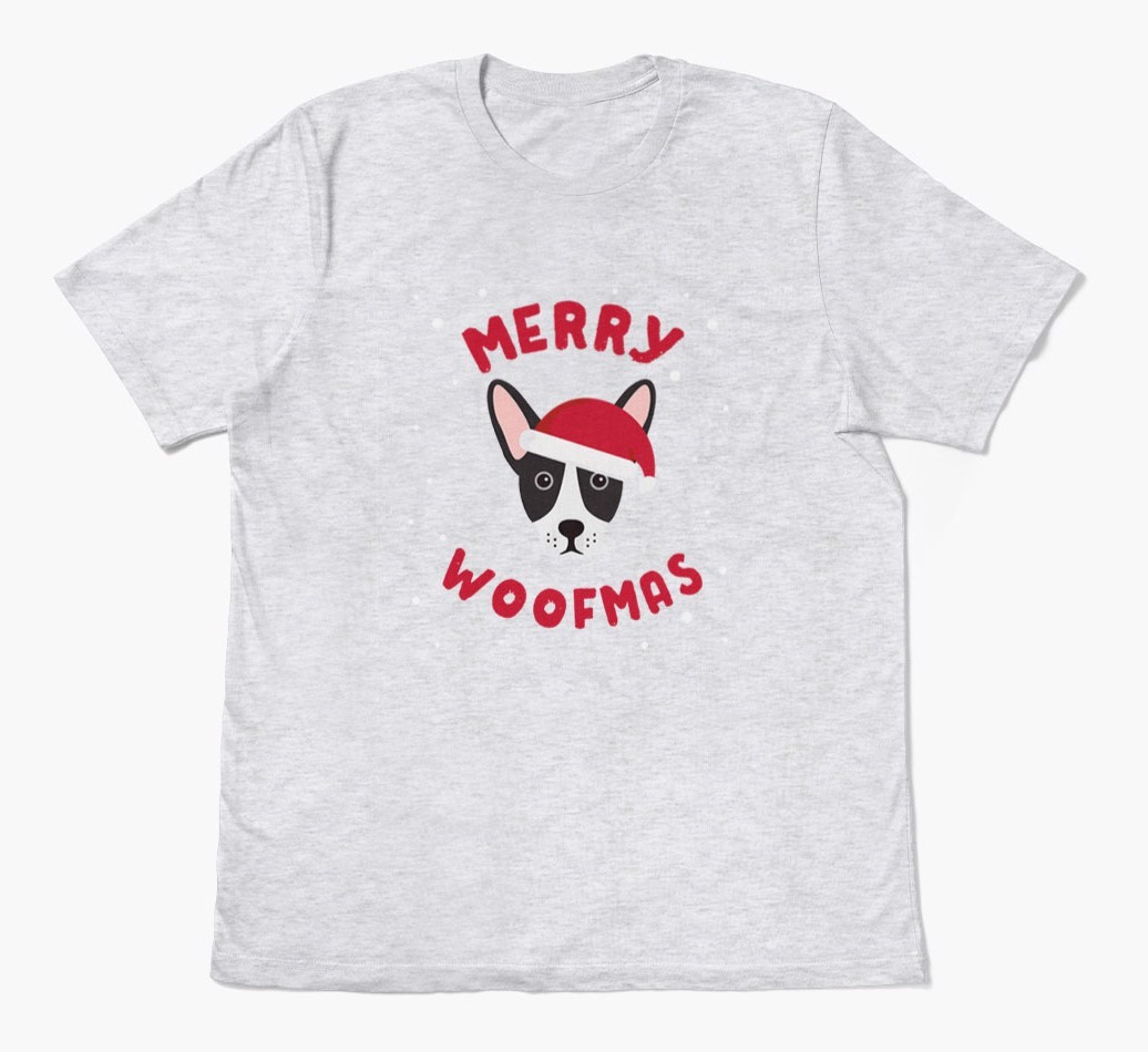 'Merry Woofmas' - Personalized {breedFullName} Adult T-Shirt