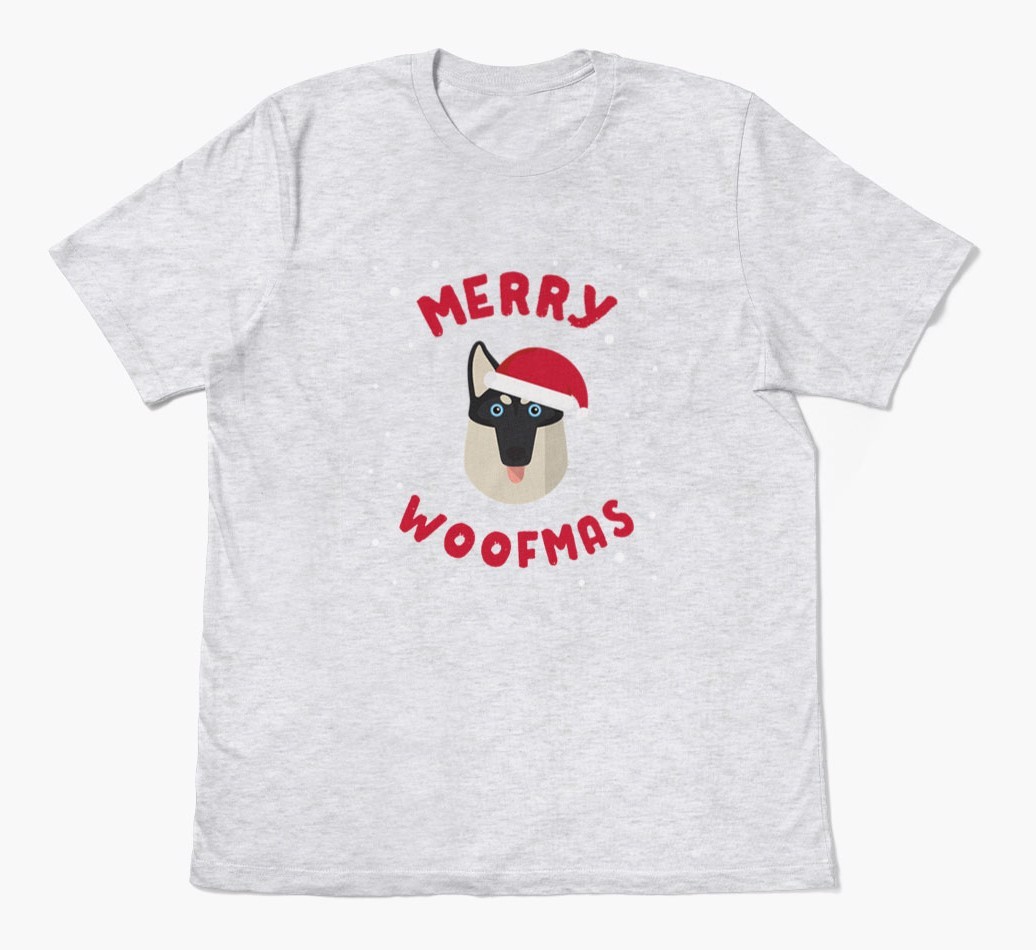 'Merry Woofmas' - Personalized {breedFullName} Adult T-Shirt