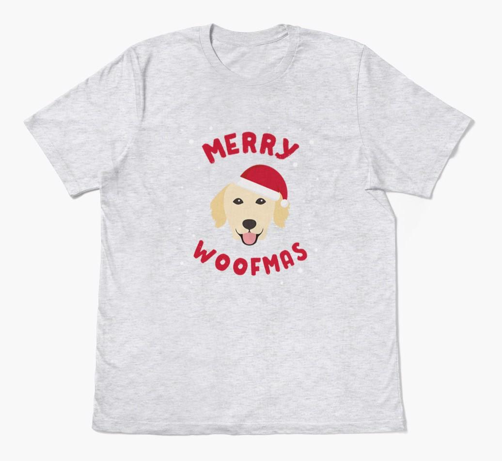 'Merry Woofmas' - Personalized {breedFullName} Adult T-Shirt