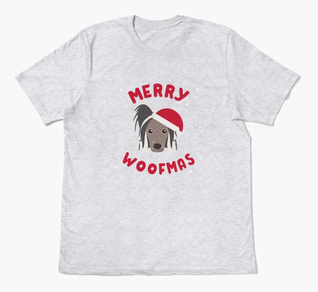 'Merry Woofmas' - Personalized {breedFullName} Adult T-Shirt