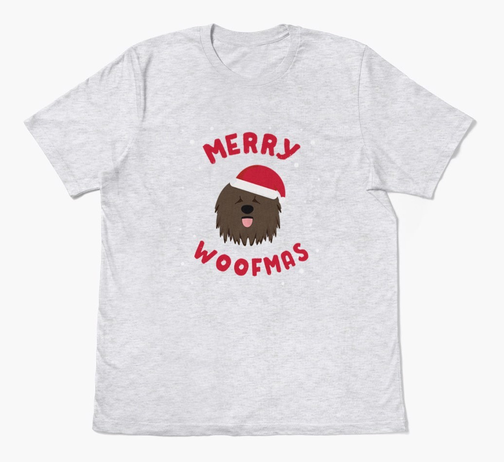 'Merry Woofmas' - Personalized {breedFullName} Adult T-Shirt