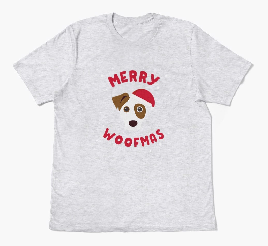 'Merry Woofmas' - Personalized {breedFullName} Adult T-Shirt