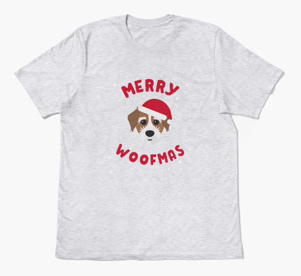 'Merry Woofmas' - Personalized {breedFullName} Adult T-Shirt