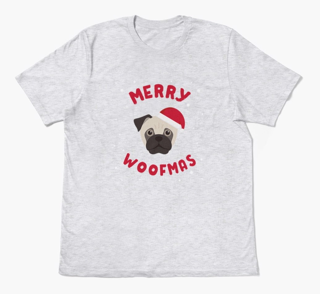 'Merry Woofmas' - Personalized {breedFullName} Adult T-Shirt