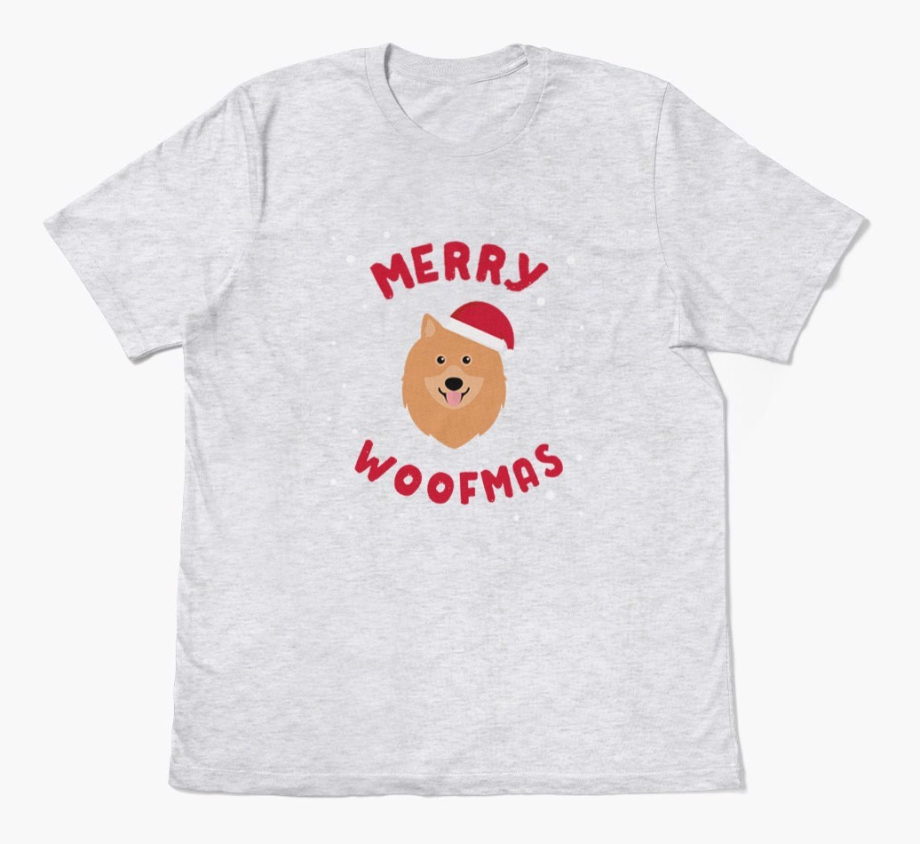 'Merry Woofmas' - Personalized {breedFullName} Adult T-Shirt