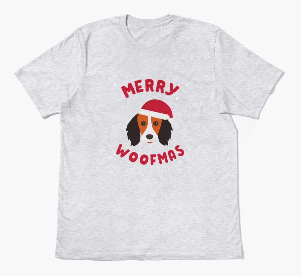 'Merry Woofmas' - Personalized {breedFullName} Adult T-Shirt