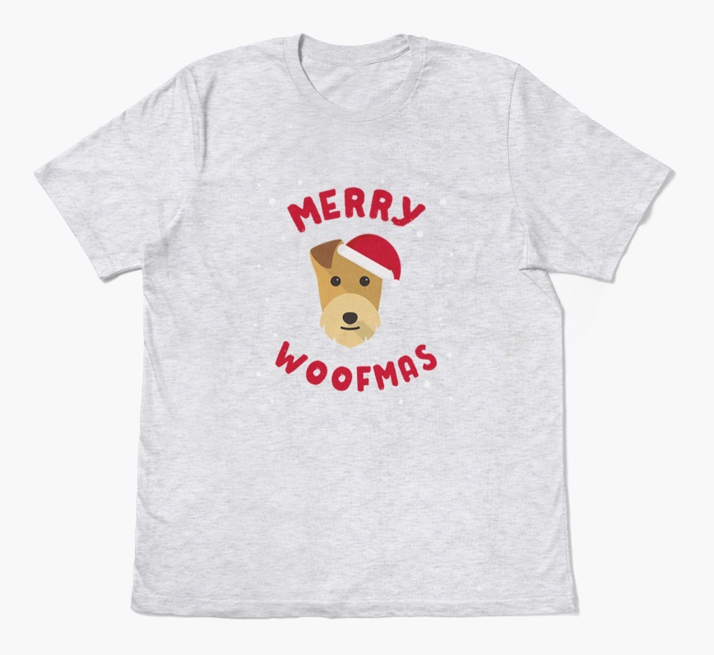 'Merry Woofmas' - Personalized {breedFullName} Adult T-Shirt