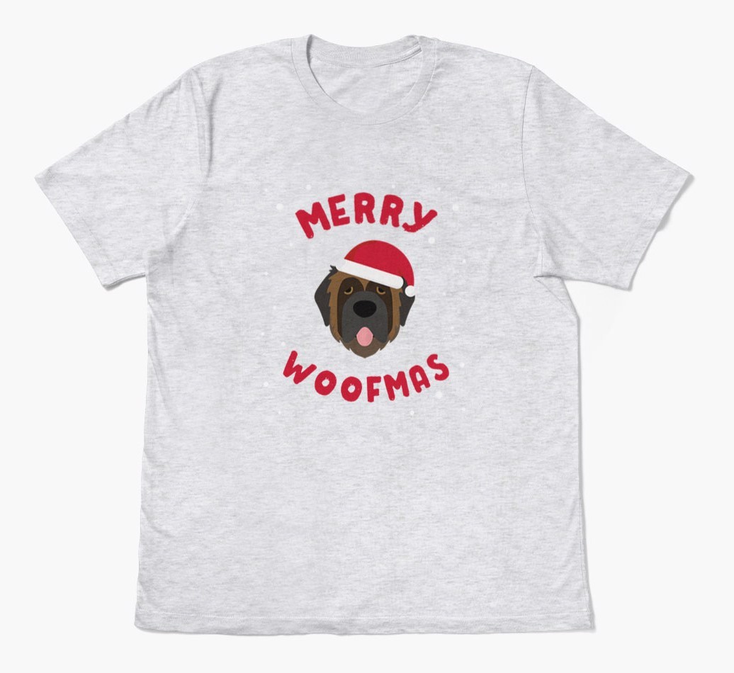 'Merry Woofmas' - Personalized {breedFullName} Adult T-Shirt