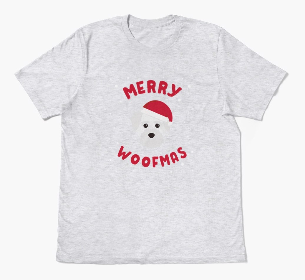 'Merry Woofmas' - Personalized {breedFullName} Adult T-Shirt
