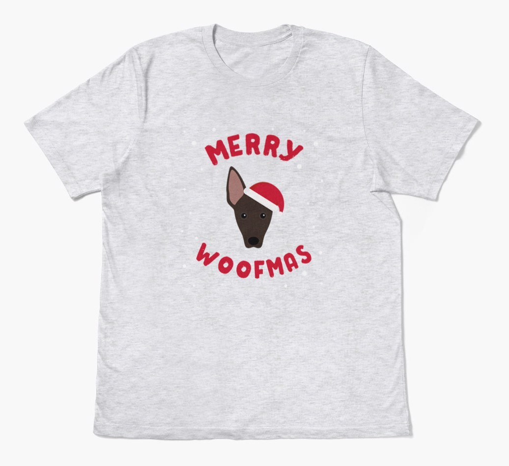'Merry Woofmas' - Personalised {breedFullName} Adult T-Shirt